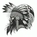 Native American Headress With African Tribal Sunrise Integrated Tattoo tattoo design idea