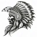 Native American Headress With African Tribal Sunrise Integrated Tattoo tattoo design idea