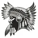 Native American Headress With African Tribal Sunrise Integrated Tattoo tattoo design idea