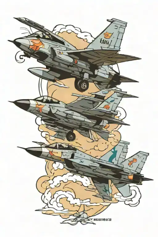 Air Force jets flying tattoo design idea