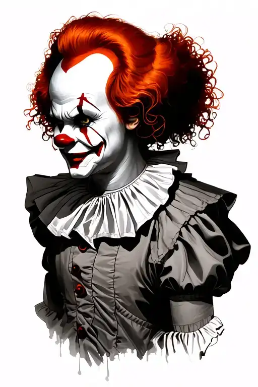 Pennywise the clown from IT 1990 with Art the clown tattoo design idea