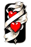 small 3d red heart tattoo design idea