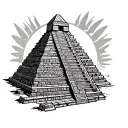 Azteca rising pyramid tattoo design idea