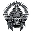 Azteca rising pyramid tattoo design idea