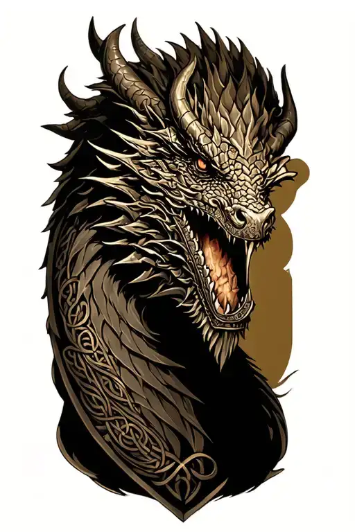 Celtic dragon knight tattoo design idea