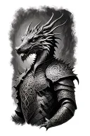 Celtic dragon knight tattoo design idea