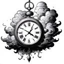 Birth Clock storm clouds tattoo design idea