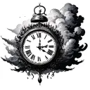Birth Clock storm clouds tattoo design idea