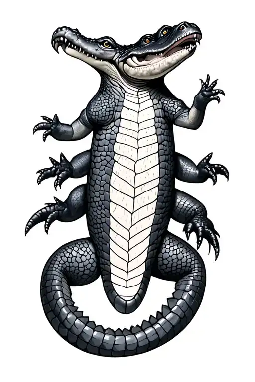 alligator full body tattoo design idea