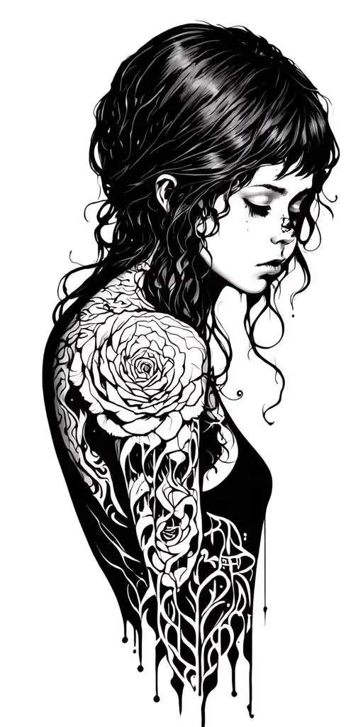 Depression depicted tattoo design idea