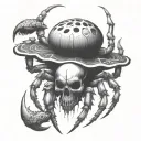 scorpion with skull  tattoo design idea