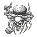 scorpion with skull  tattoo design idea