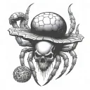 scorpion with skull  tattoo design idea