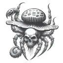 scorpion with skull  tattoo design idea