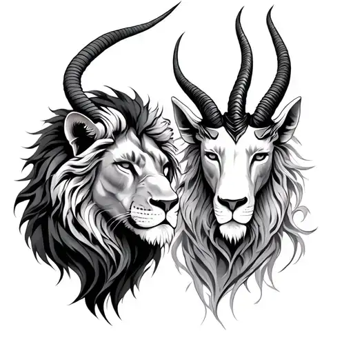 Leo & capricorn tattoo design idea