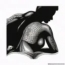slave woman bending tattoo design idea