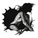 slave woman bending tattoo design idea