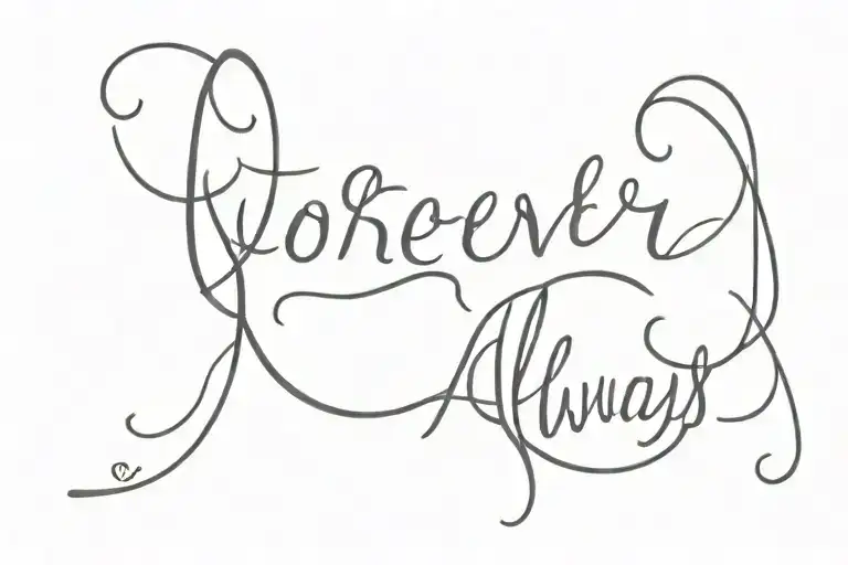forever & always tattoo design idea