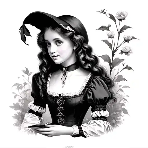 Dark Alice In Wonderland tattoo design idea