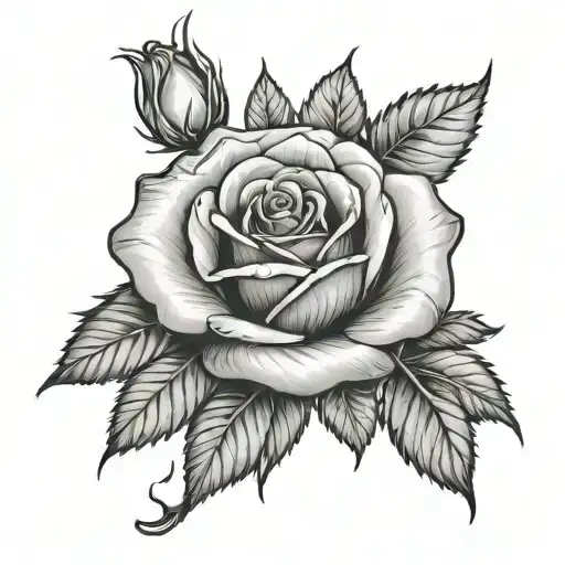 rose with the name Kenya as the stem tattoo design idea