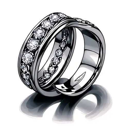 wedding rings tattoo design idea