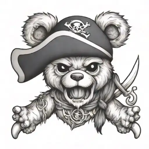 pirate teddy tattoo design idea