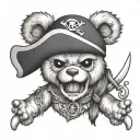 pirate teddy tattoo design idea