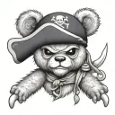 pirate teddy tattoo design idea