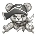 pirate teddy tattoo design idea