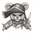 pirate teddy tattoo design idea