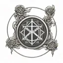 libra demon protection rune circle tattoo design idea
