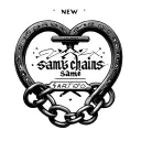 "New chains same shackles " Throat tattoo design idea