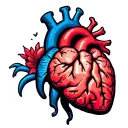 heart brain balance broken lost hypersensitive tattoo design idea