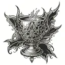 broken glass chalice bleeding tattoo design idea