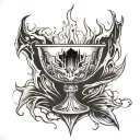 broken glass chalice bleeding tattoo design idea