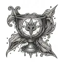 broken glass chalice bleeding tattoo design idea