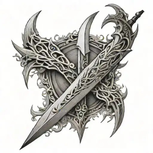 elven blade from lord of the rings tattoo design idea