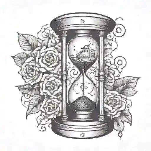 Cracked Hourglass with the words "Memento mori" Carved into it   tattoo design idea
