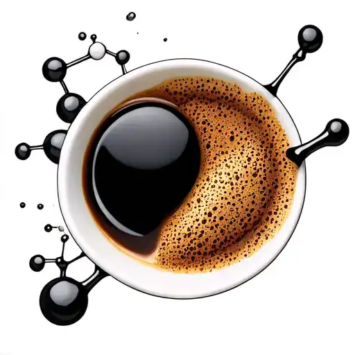 caffeine molecular structure combined into astrial plane tattoo design idea