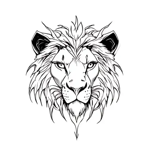 scorpion and lion face tattoo design idea