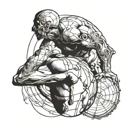 atlas holding the world on his shoulders  tattoo design idea