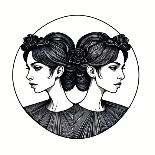 tauras lesbian couple tattoo design idea
