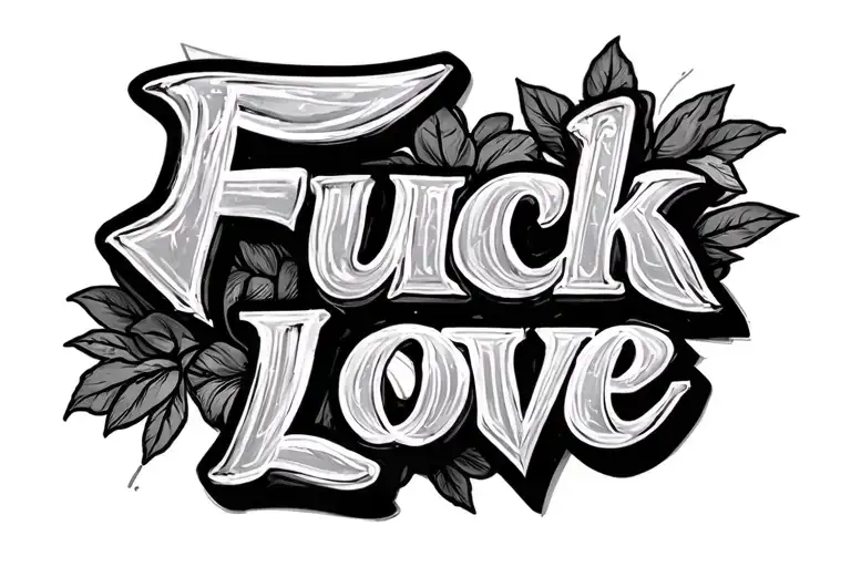 fuck love in script tattoo tattoo design idea