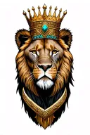 African king and queen warriors weapons and crowns. pet lions tattoo design idea