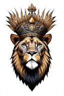 African king and queen warriors weapons and crowns. pet lions tattoo design idea