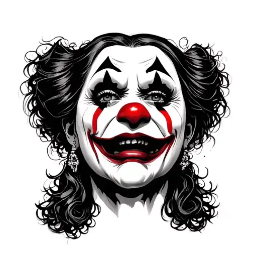 chola clown crying face only tattoo design idea