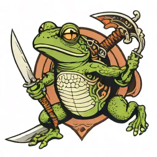 tattoo frog japanese sword shield anger ranger tattoo design idea