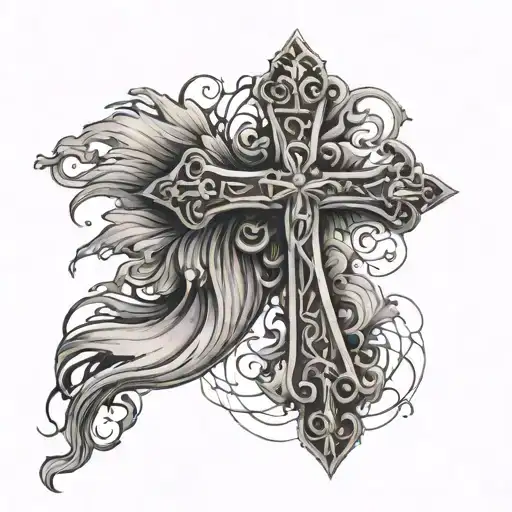 Cross with Roman's 8:11 tattoo design idea