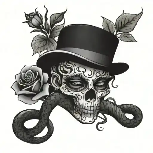 emotional abuse survivor with roses and snakes tattoo design idea