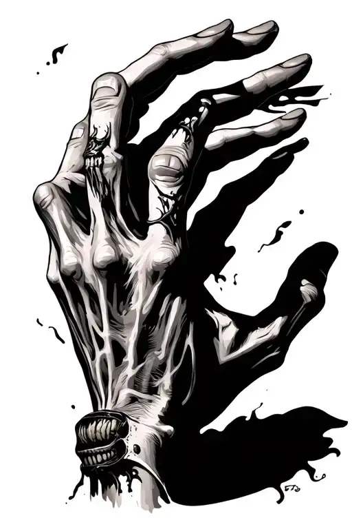 dying light fading zombie hands reaching tattoo design idea